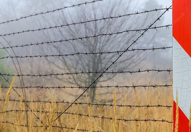 Barbed Wire Military Fence